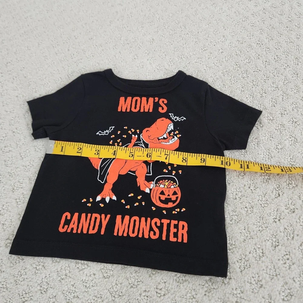 Infant Black Halloween Moms Candy Monster T-Rex Shirt size 6-9M